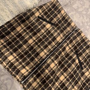 Plaid zipper skirt